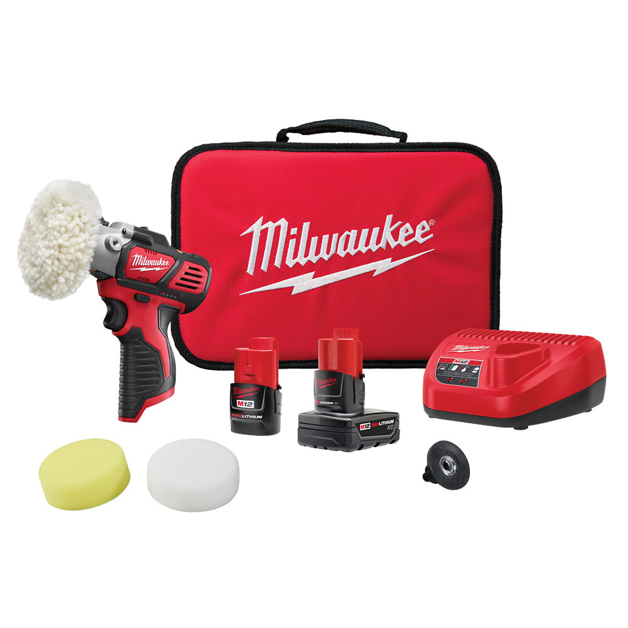 Milwaukee M12 Variable Speed Cordless Polisher/Sander Kit, 1 Battery, Model# 2438-22X